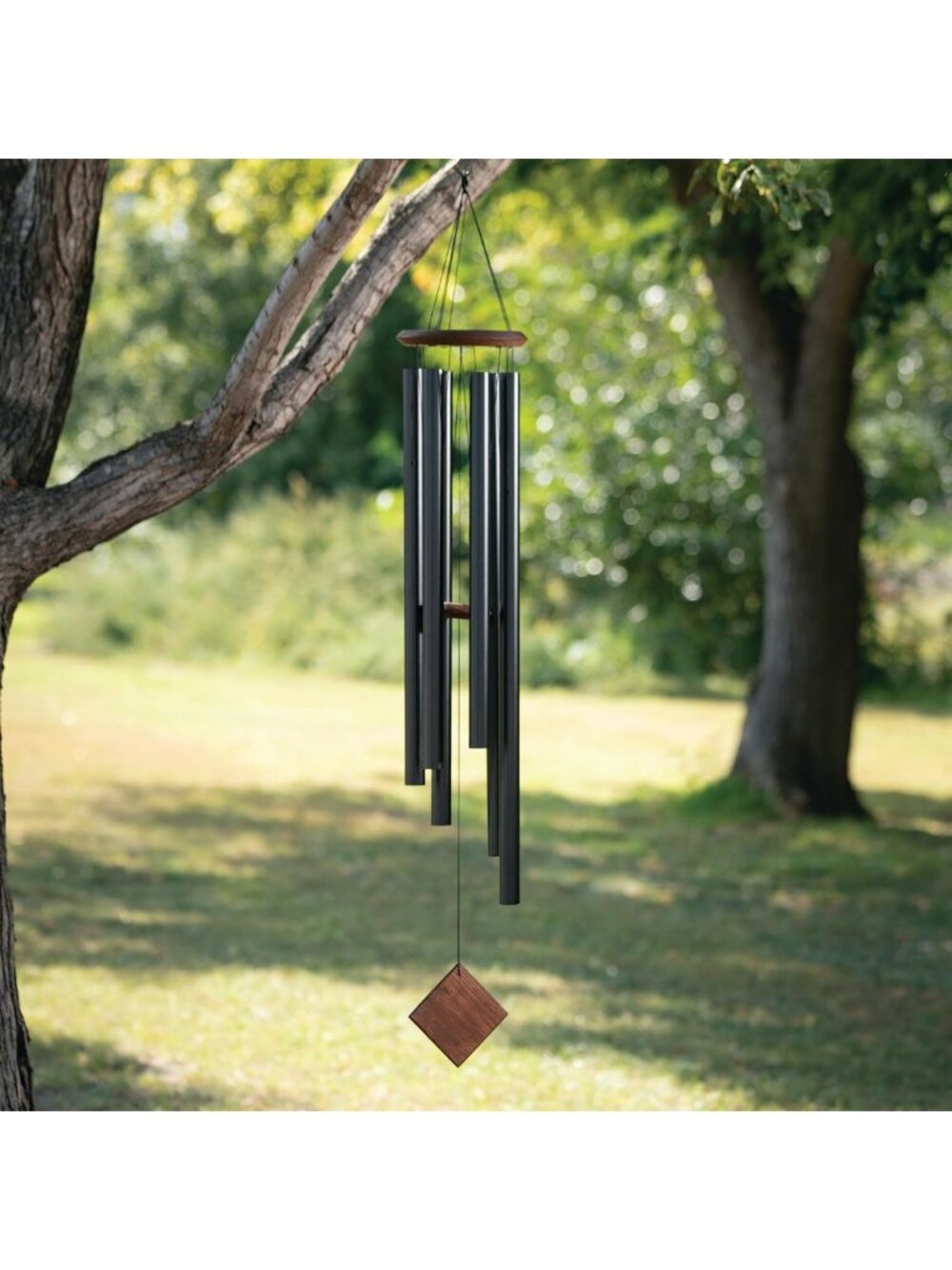 Large 54" Black Wind Chime for Outdoor Garden Decor - Deep Tone Sound, Patio